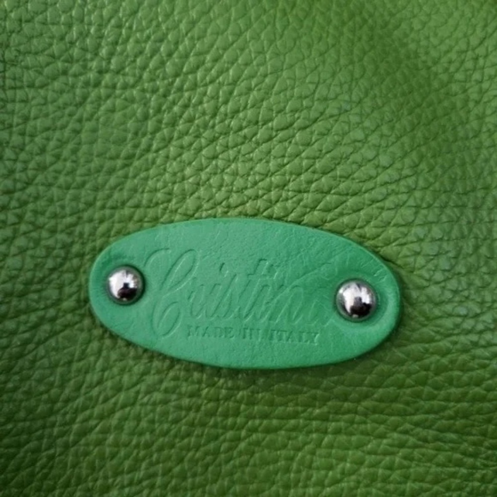 Cristina Green Pebbled Leather Bag - Picture 2 of 6
